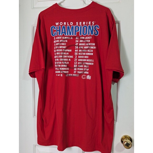 NEW 2016 Chicago Cubs World Series Champs October Legends T-shirt 3XL Red Roster - Picture 4 of 6